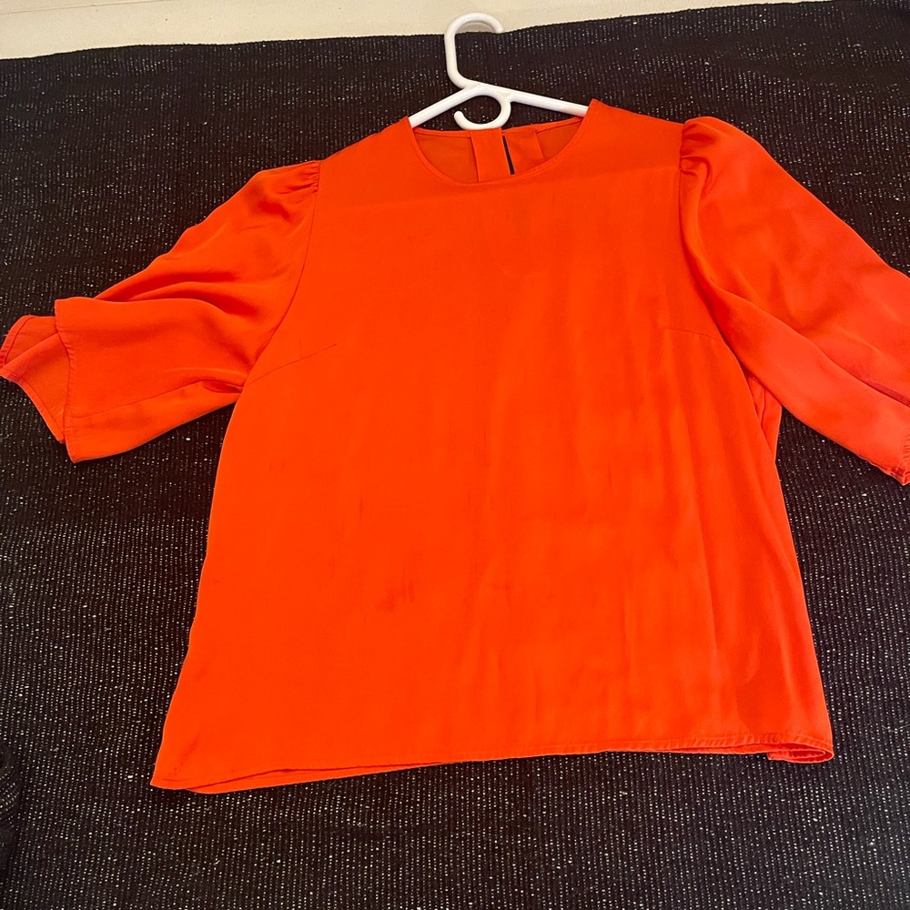 Orange silk top